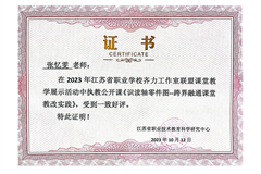 拉萨第二中等职业技术学校讲课证书——张忆雯