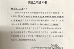 苏州课题立项《TPACK理论下中职语文教师知识结构的建拘 及应用研究》——颜美娟